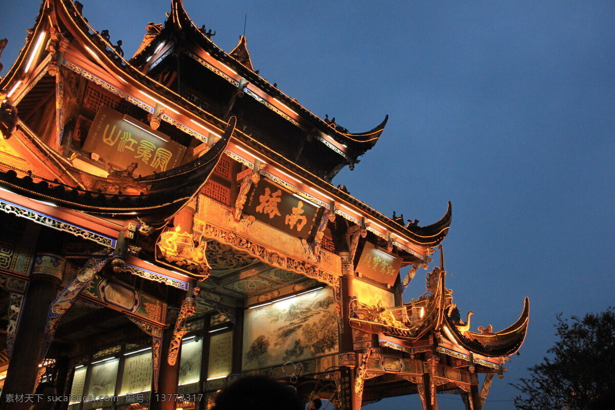 都江堰 景观 南桥 都江堰景观 古代建筑 桥 南桥夜景 成都旅游圣地 屋顶 楼阁 旅游摄影 国内旅游