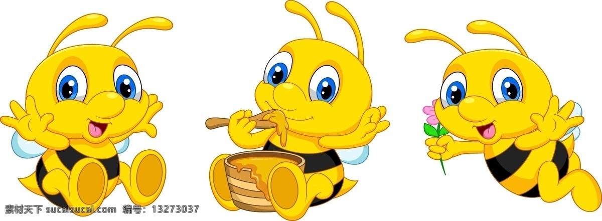 卡通小蜜蜂 卡通 小蜜蜂 采蜜小蜜蜂 提桶 蜜蜂 吉祥物 飞扬的蜜蜂 矢量素材