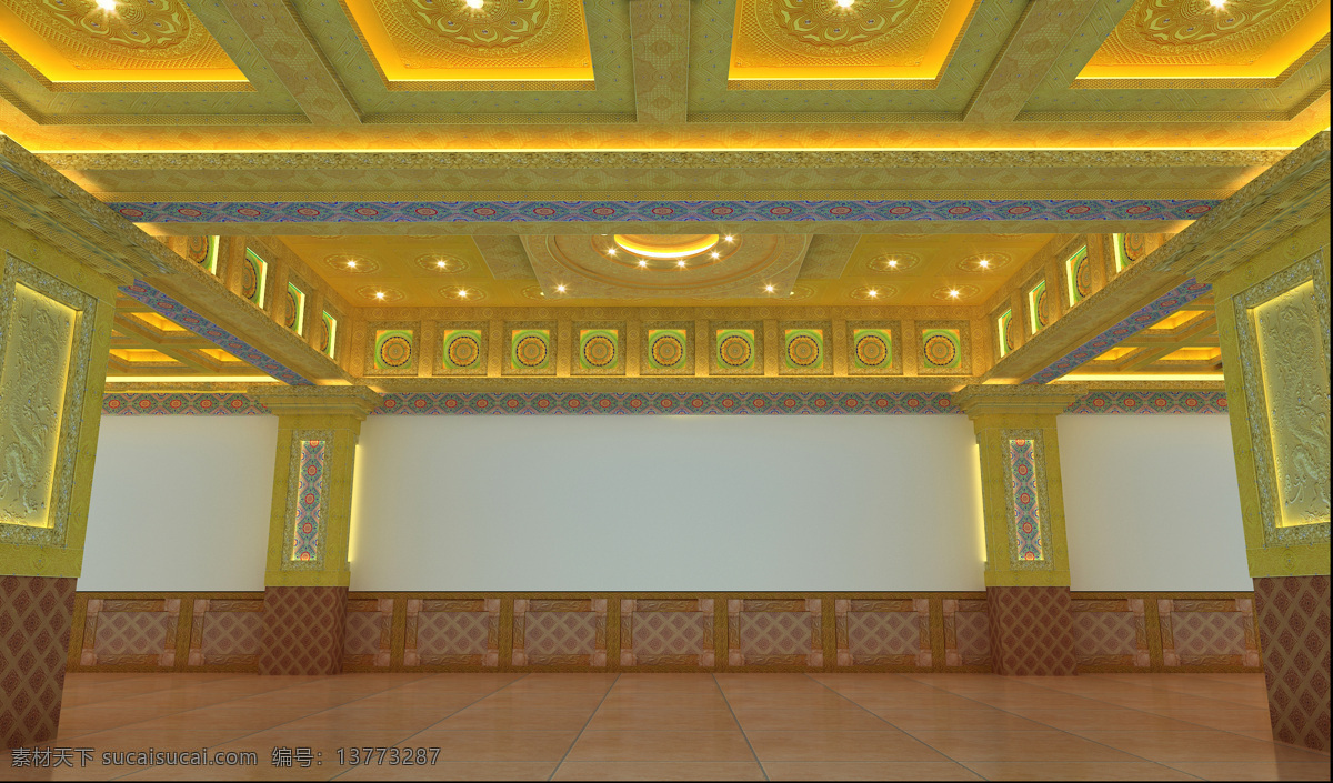 3d设计 3d作品 彩绘 灯光设计 柱子 大雄宝殿 吊顶 近景 效果 设计素材 模板下载 寺庙吊顶设计 圆圈藻井吊顶 贴金 古建筑吊顶 暗藏灯设计 效果图 家居装饰素材 灯饰素材