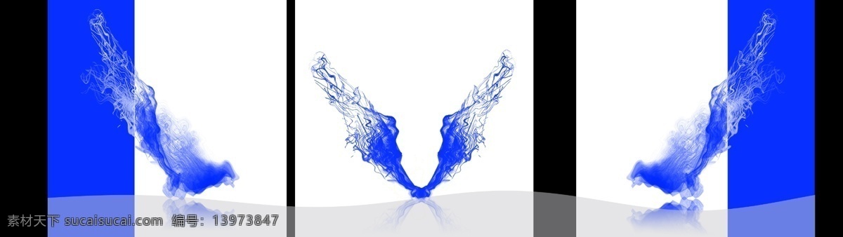 白色 翅膀 抽象 飞翔 广告设计模板 蓝色 鸟 起飞 腾飞 水墨 烟雾 透明 无框画 团结 移门图案 源文件 装饰素材