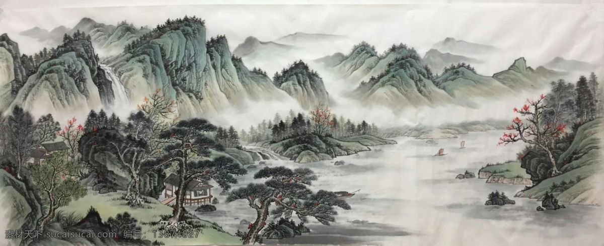 山水 工笔 壁画 壁纸 国画 文化艺术 绘画书法