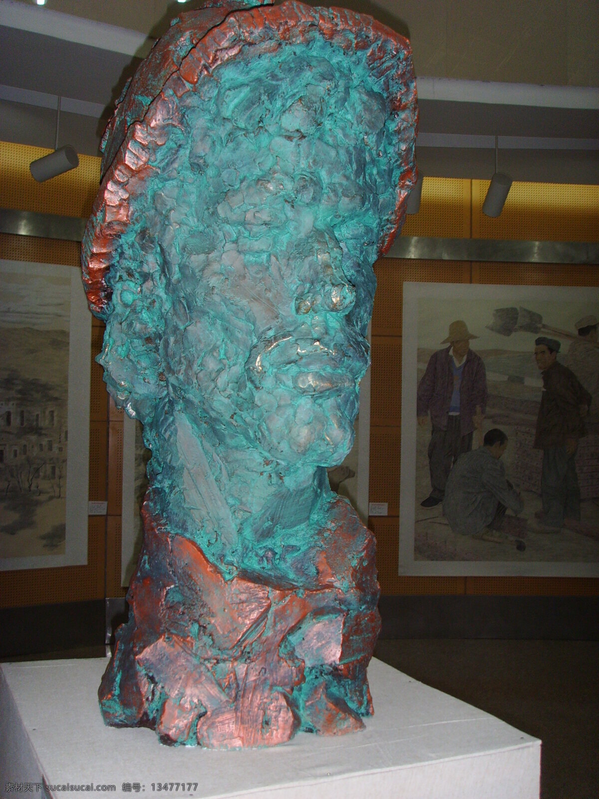 雕塑 中年 男子 头像 3d 贴图 材质