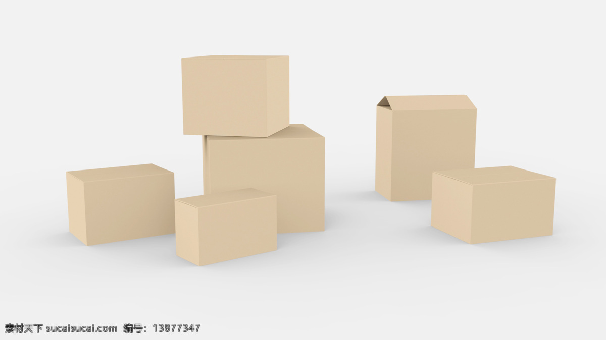 纸箱子 模板 3d 物流 快递箱子模板 作品集 包装设计