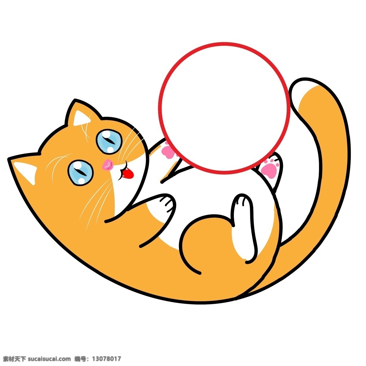 矢量 卡通 猫咪 边框 商用 插画 元素 手绘 动物 萌猫 猫 动物便签 动物冰箱贴