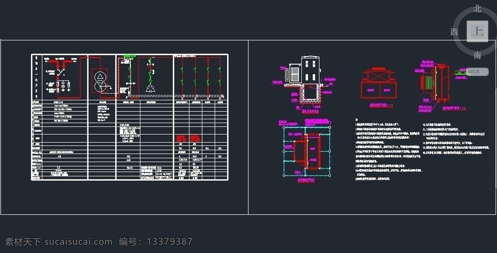 美式 箱变 系统 图 基础 接地设计 箱式变电站 高压开关 变压器 低压配电 环境设计 施工图纸 dwg