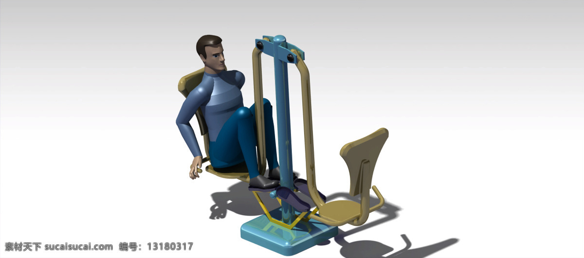 简单 健身 装置 健身房的设备 3d模型素材 其他3d模型