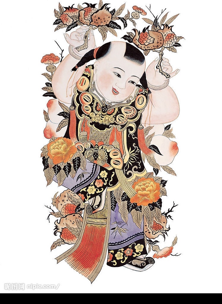 年画财神 年画 财神 吉祥图案 设计图库