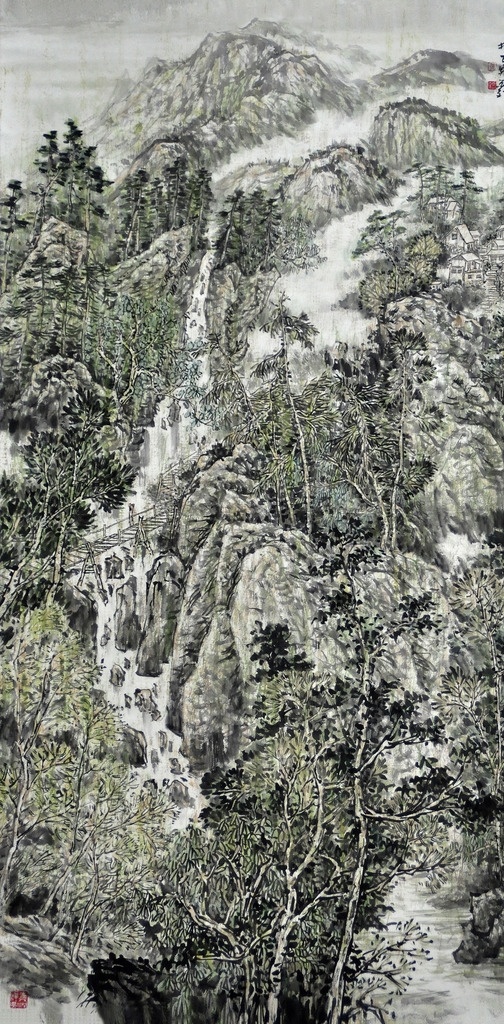 春山行吟 中国画 南阳 画家 国画 水墨画 河南 河南南阳 水墨印象 张亚平 画集 美术 泼墨 写意画 南阳画家 山水 未分层 文化艺术 绘画书法