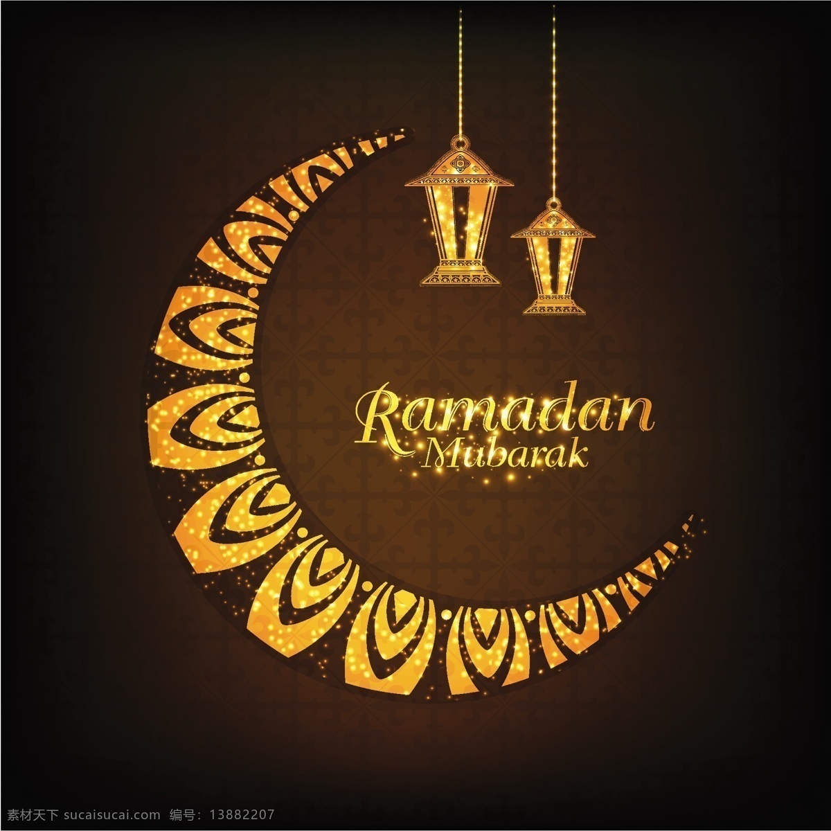 ramadan mubarak 背景 月亮 灯笼 黄金 斋月 色彩 庆典 阿拉伯语 金 金背景 装饰 丰富多彩 开斋节 宗教 伊斯兰教 穆巴拉克 黄金背景 穆斯林