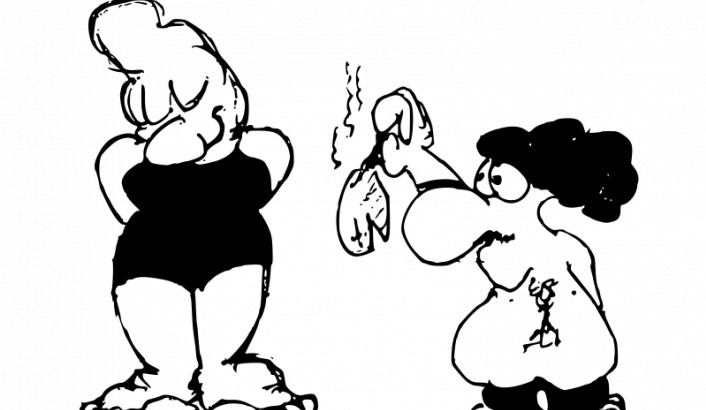 女人 一个 鱼 矢量 图像 男人 爱 白色 鼻子 大 黑色 剪贴画 脚 卡通 漫画 男 剪辑 艺术 人 目前 害羞 泳衣 女 专横的大汉 傻了 臭 svg 矢量图 生物世界