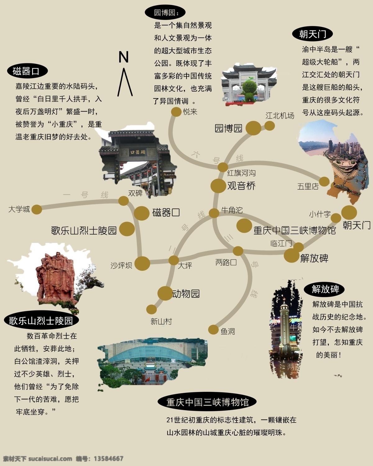 重庆 景区 介绍 图 地铁 主城景区 原创 源文件 分层