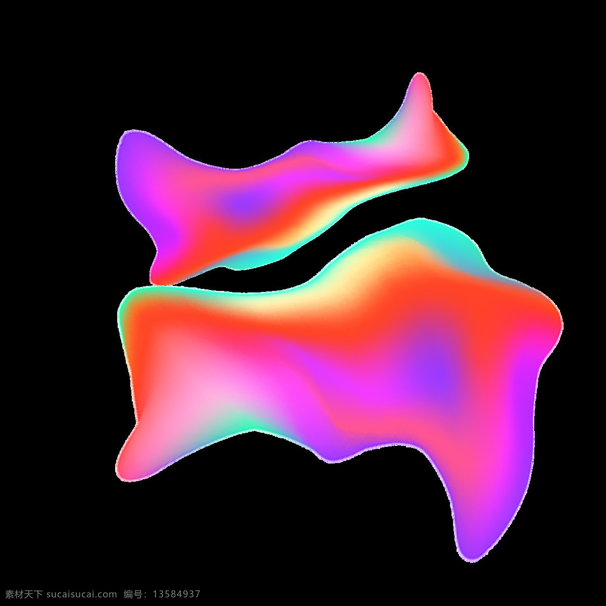 炫彩 渐变 装饰 图案 时尚 多彩 装饰素材 海报素材 多形状 不规则 png素材