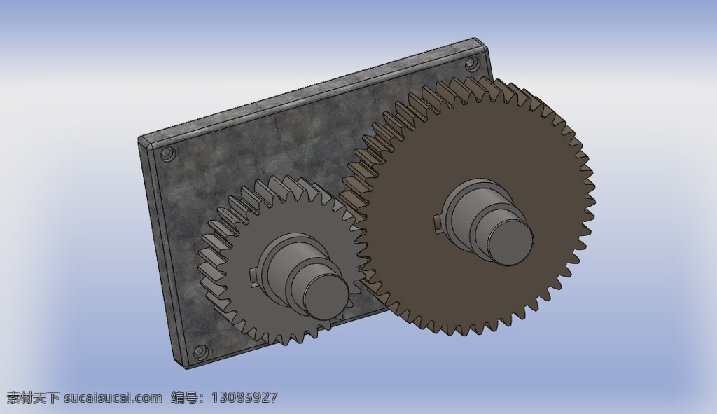 直 齿 圆柱齿轮 齿轮 直齿轮装配 3d模型素材 建筑模型