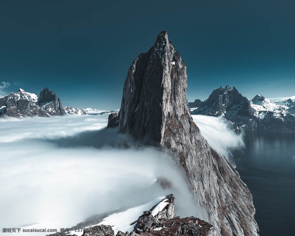 山峰 云海 云雾 自然生态 背景 自然 生态 清新