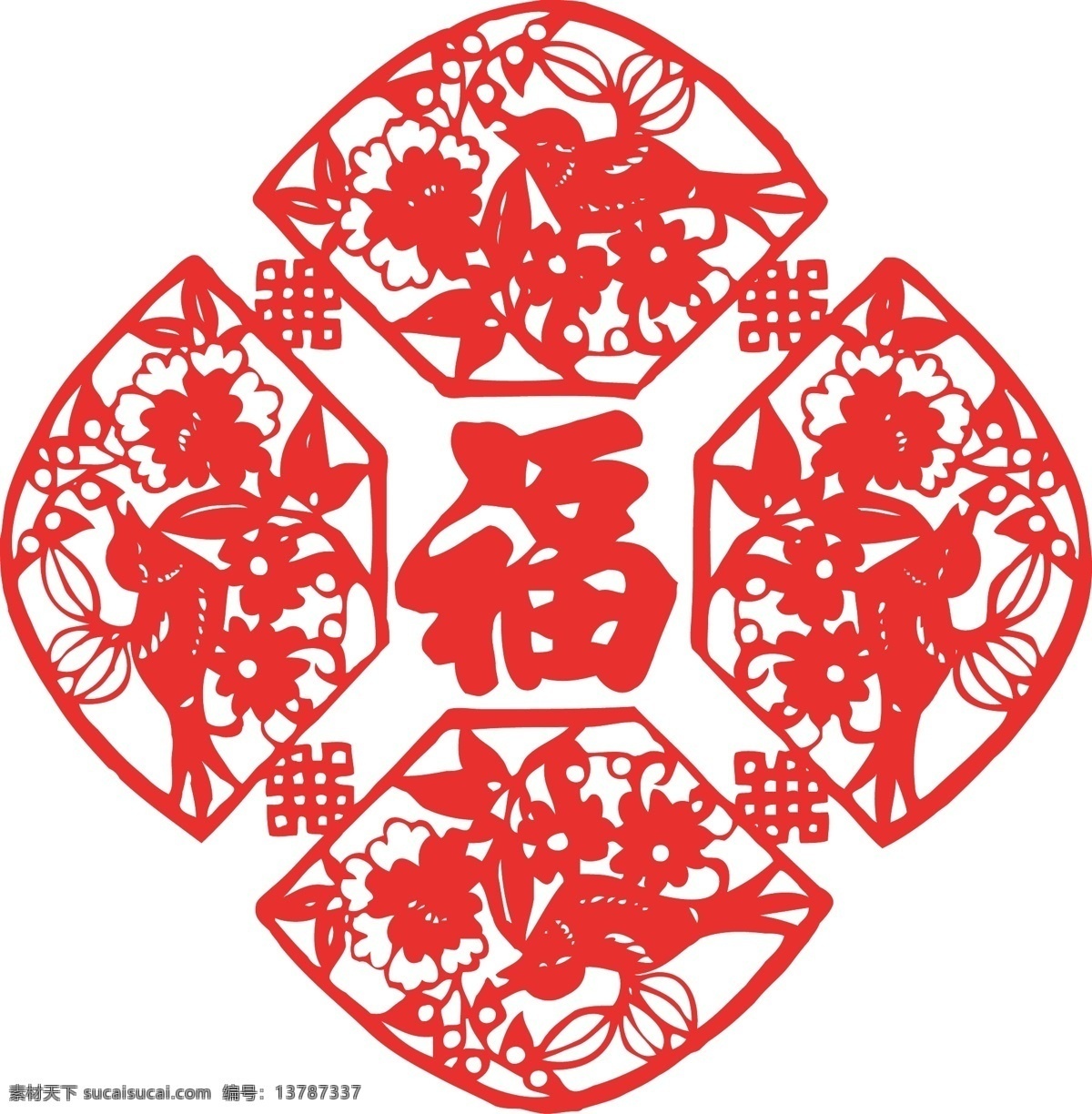 剪纸图案 剪纸 剪纸元素 福字剪纸 福字 喜庆剪纸 喜鹊剪纸 春节剪纸