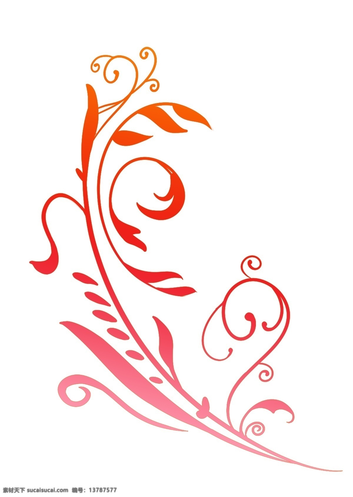 红色 植物 装饰 花纹 红色花纹 红色植物 枝条 卡通花纹 欧式花纹 花纹装饰插画 创意花纹 螺旋花纹