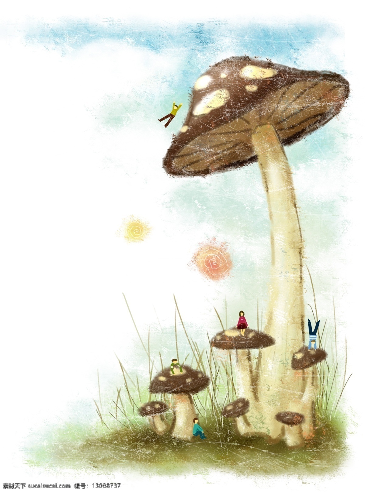 分层 蘑菇 源文件 植物插画 手绘 模板下载 手绘蘑菇 蘑菇插画 蘑菇世界 插画集