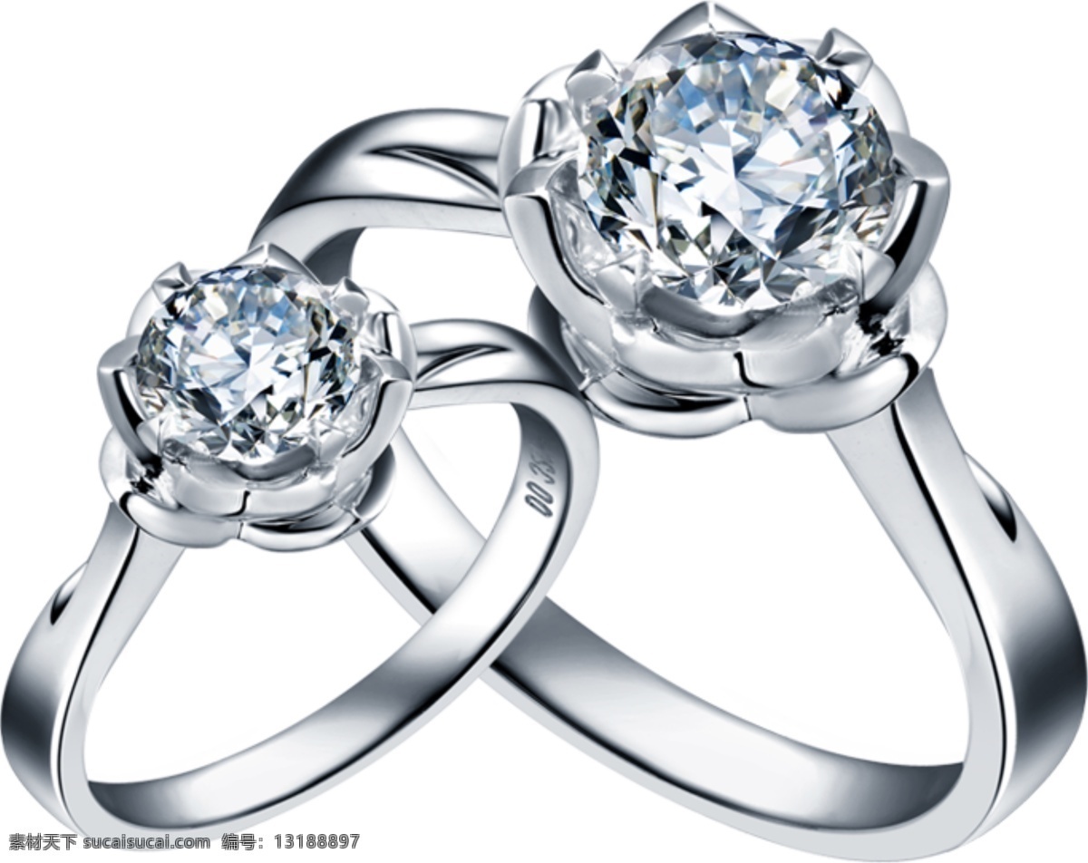两个 浪漫 爱情 钻石 戒指 守护 矿石 钻戒