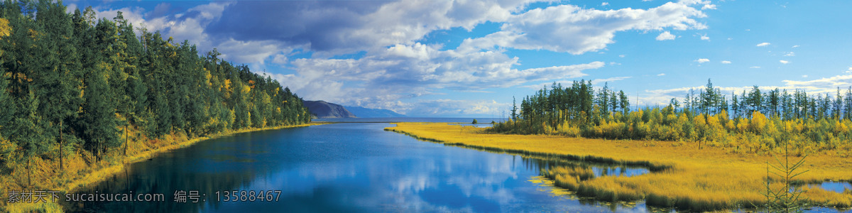 美丽 宽幅 湖泊 风景 西伯利亚风景 树林美景 湖面 倒影 美丽风景 美景 景色 风景摄影 花草树木 生物世界