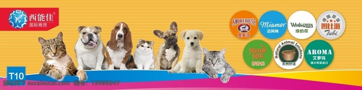 宠物 横幅 宠物横幅海报 宠物品牌粮食 猫粮狗粮 一排猫狗 一排猫 一排狗 宠物猫 宠物狗
