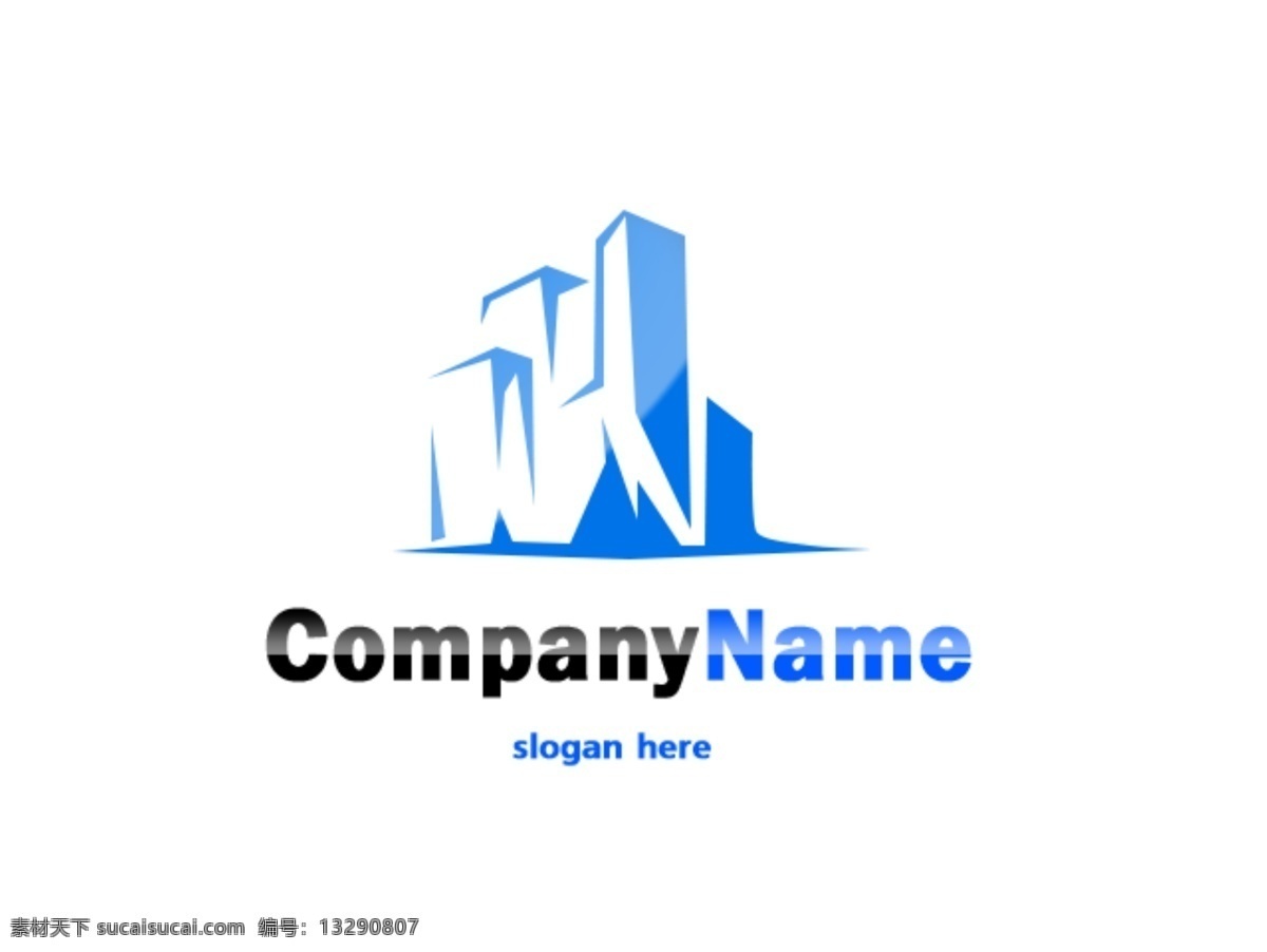 logo 蓝色 英文 白色