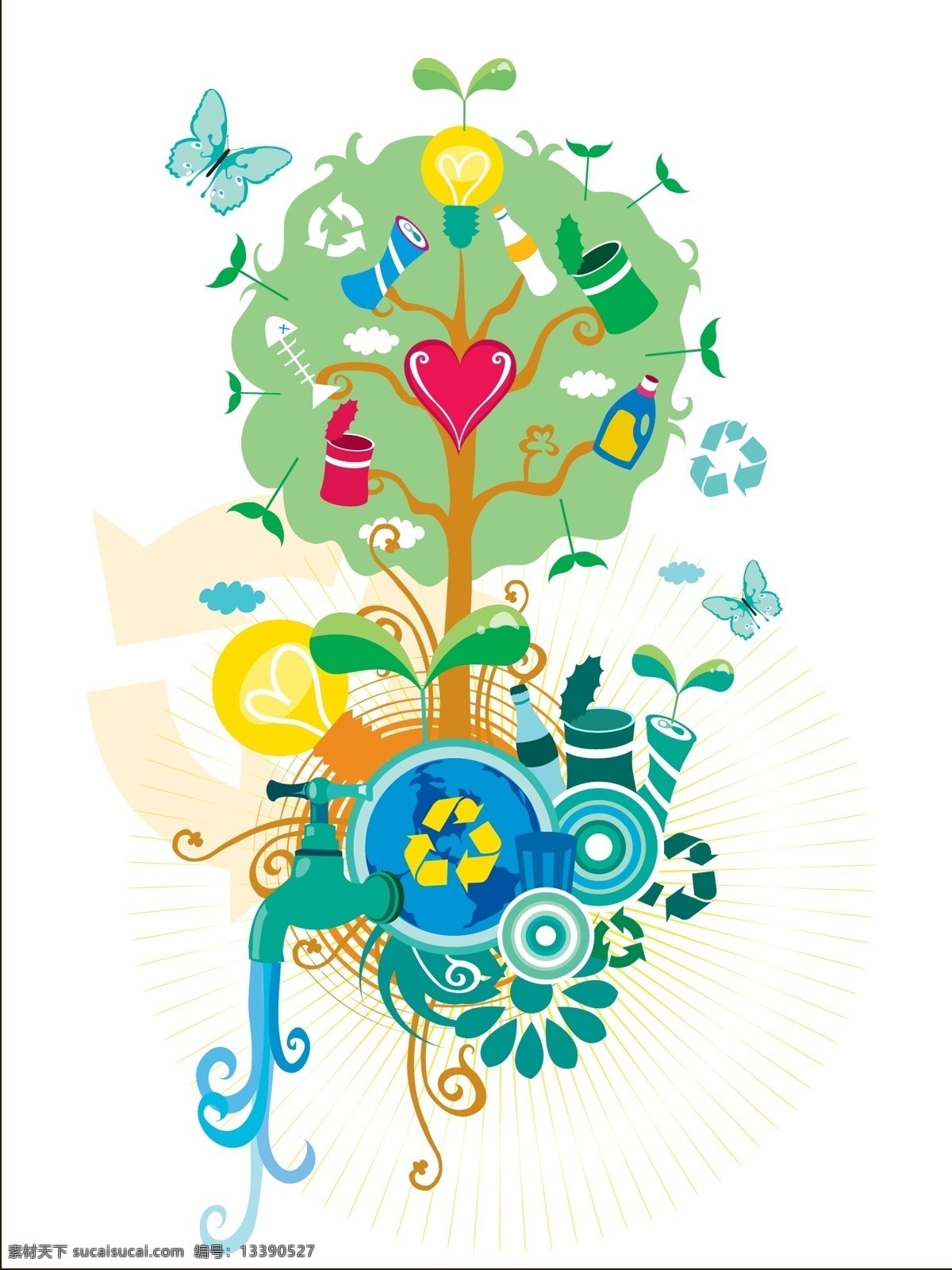 环保 创意设计 潮流 节能 能源 设计元素 时尚 矢量图 花纹花边