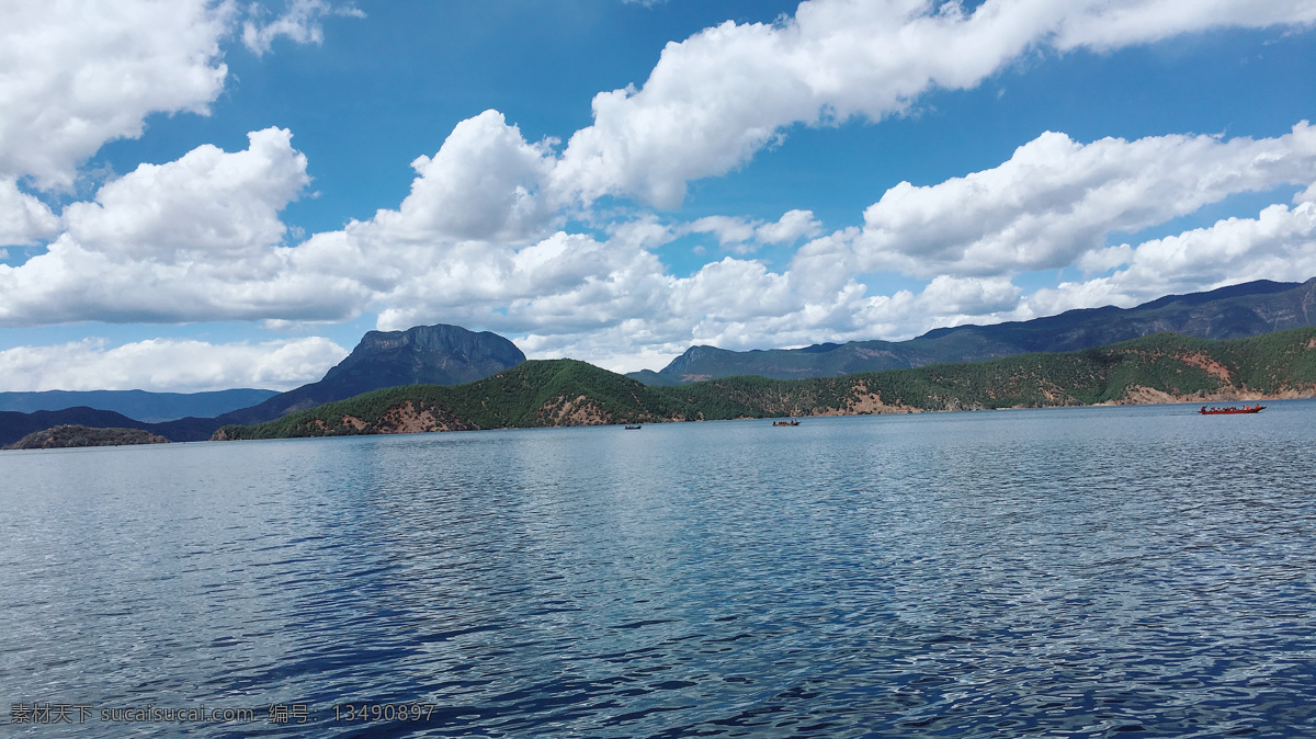 泸沽湖 风景图 旅途摄影 湖面 海水 蓝天白云 自然景观 自然风光 晴空万里 山水图 大海 旅游摄影 国内旅游