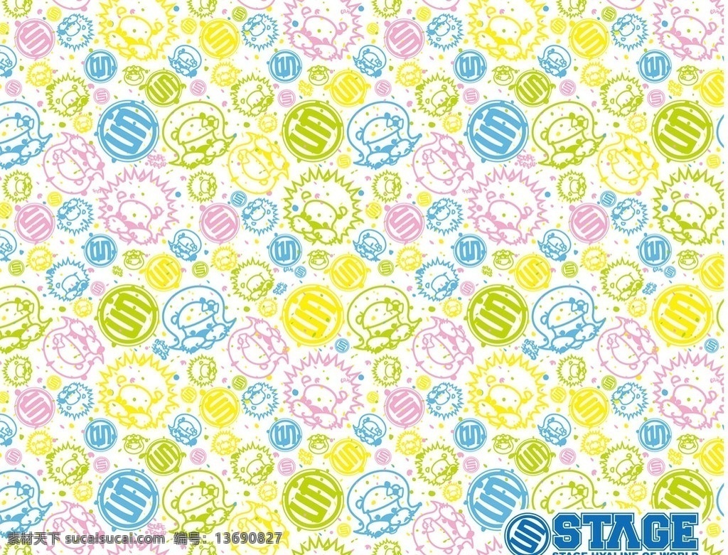小猪 罗志祥 stage logo 背景底纹 底纹边框