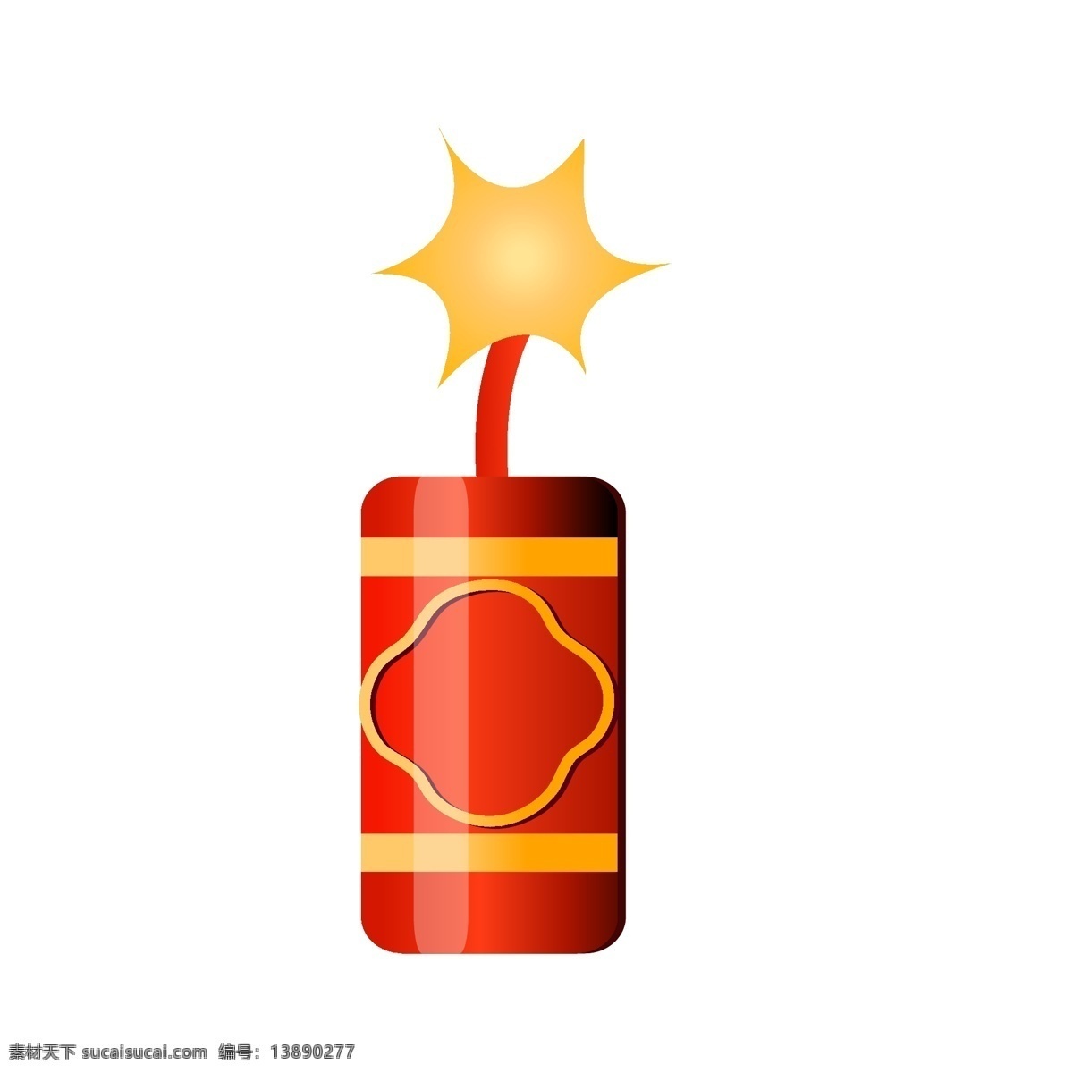 新年 红色 爆竹 插画 红色的爆竹 手绘爆竹 卡通爆竹 爆竹装饰 新年小物插画 漂亮的爆竹 黄色的火星