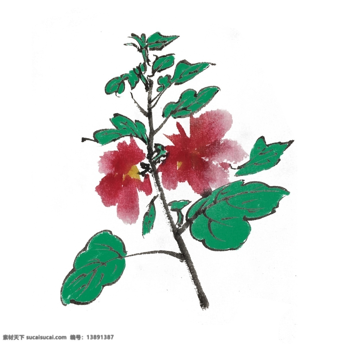 水墨 风 花草 手绘 插画 中国风 动物 古风 水墨风 墨迹 夏季 彩色 昆虫 春天 生动 国风 国画 花鸟