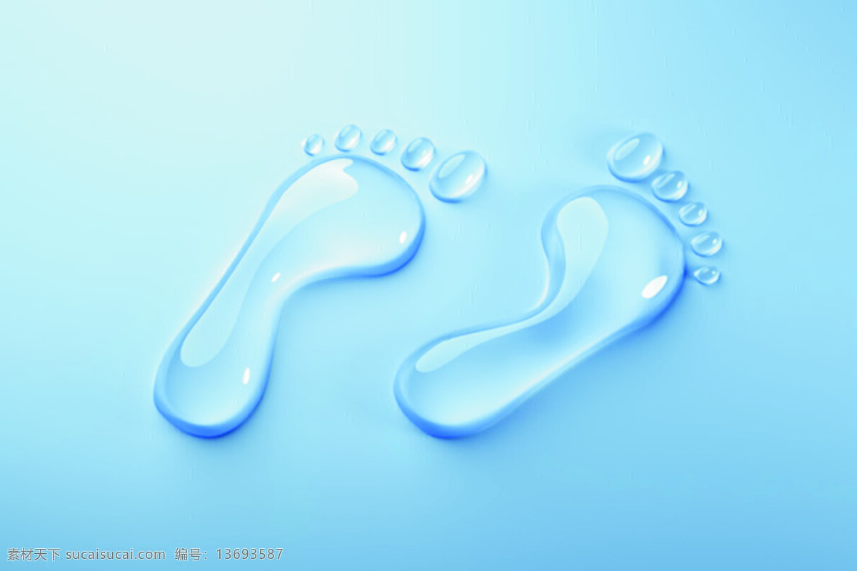 水滴 脚丫 清新 水滴脚丫 立体脚丫
