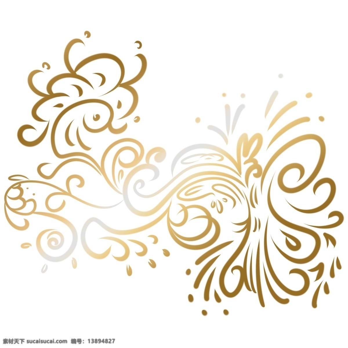 金色欧式花纹 花纹 线条 纹理