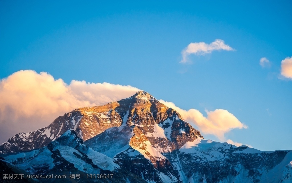 珠穆朗玛峰 珠峰 雪峰 山峰 雪山 无人区 世界屋脊 喜马拉雅 蓝天白云雪山 自然景观 自然风景
