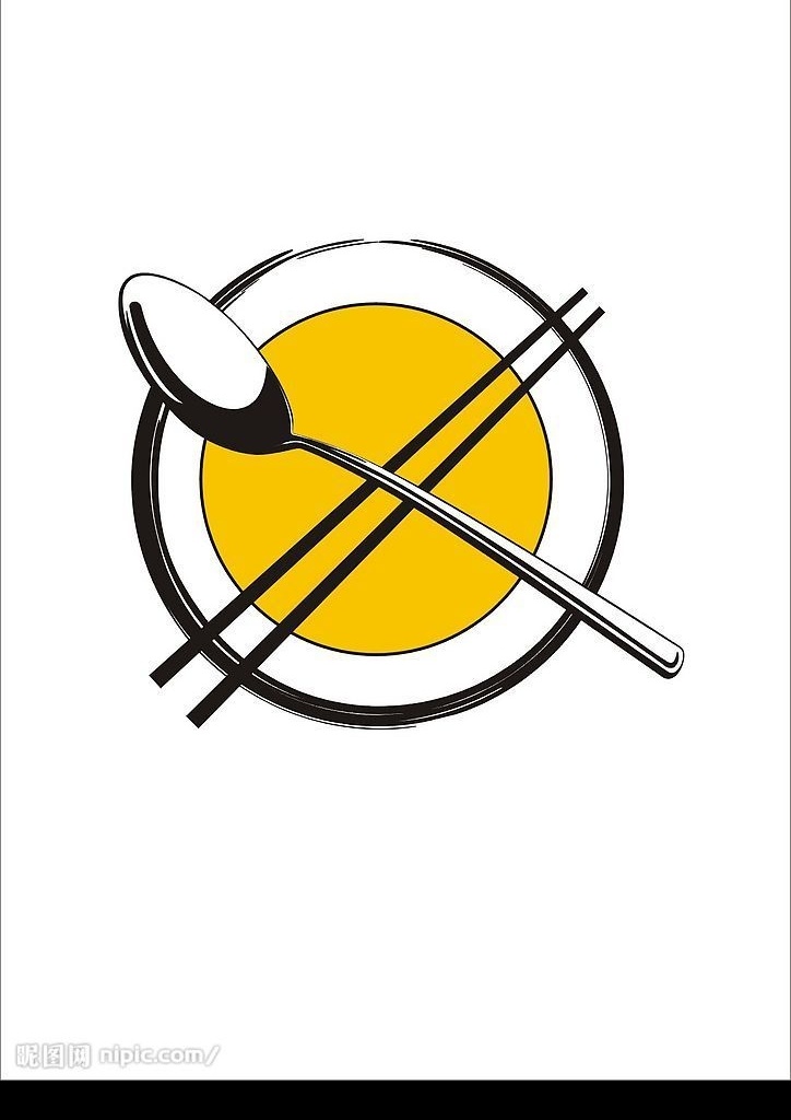 餐厅logo 餐厅 vi logo 盘子 叉子 筷子 vi设计 矢量图库