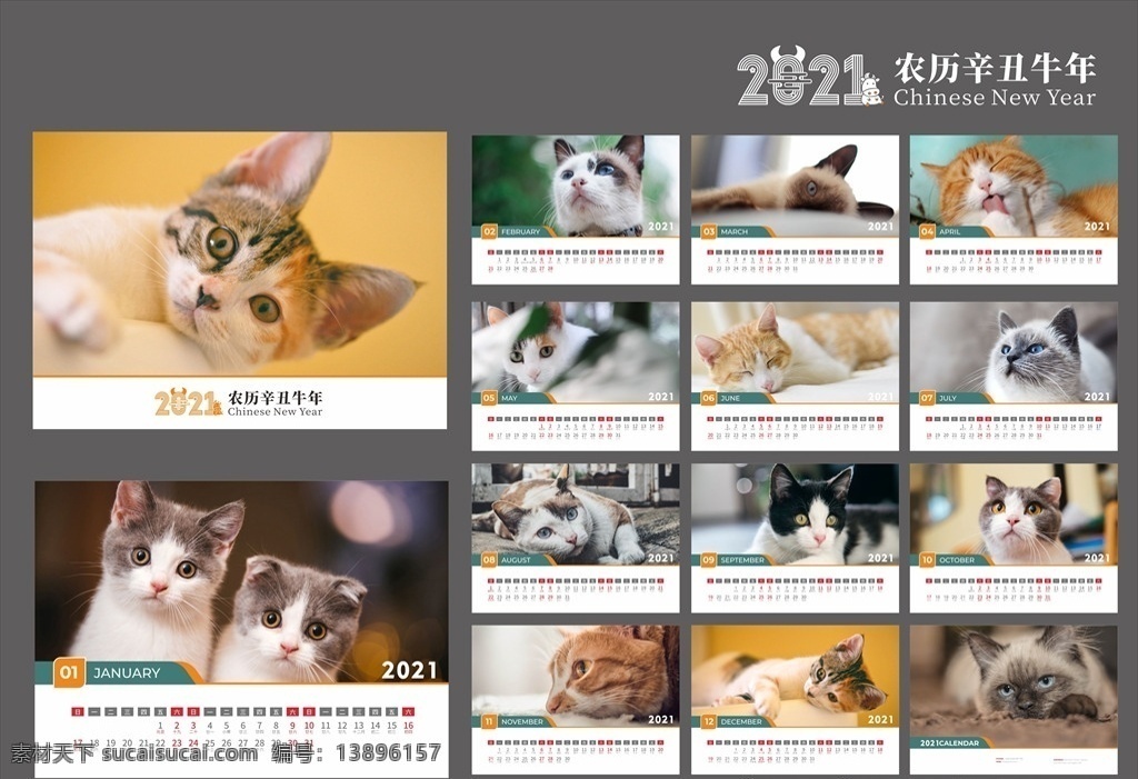 2021 台历 年 宠物台历 猫咪台历 牛年 模板 日历 台历设计 2021年历 挂历 2021年 牛年挂历 牛年台历模板