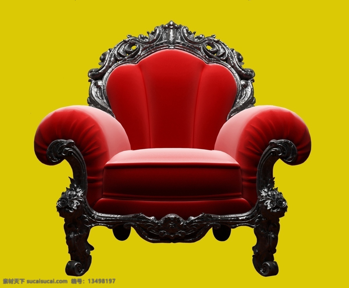 椅子 尊贵 华丽 红色椅子 沙发 分层 源文件