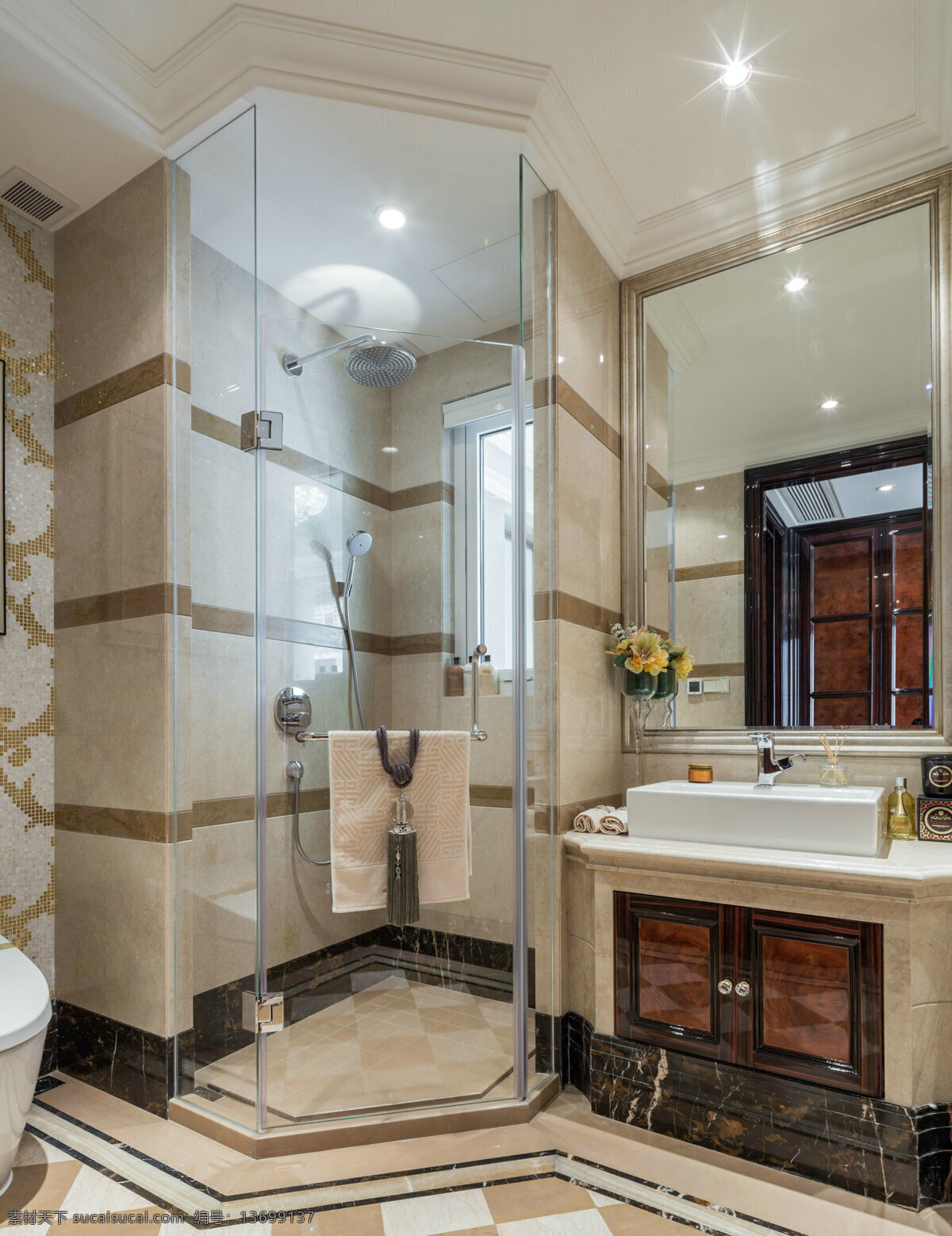 现代 欧式 浴室 玻璃门 装饰设计 效果图 时尚 浴室装修 玻璃 移门