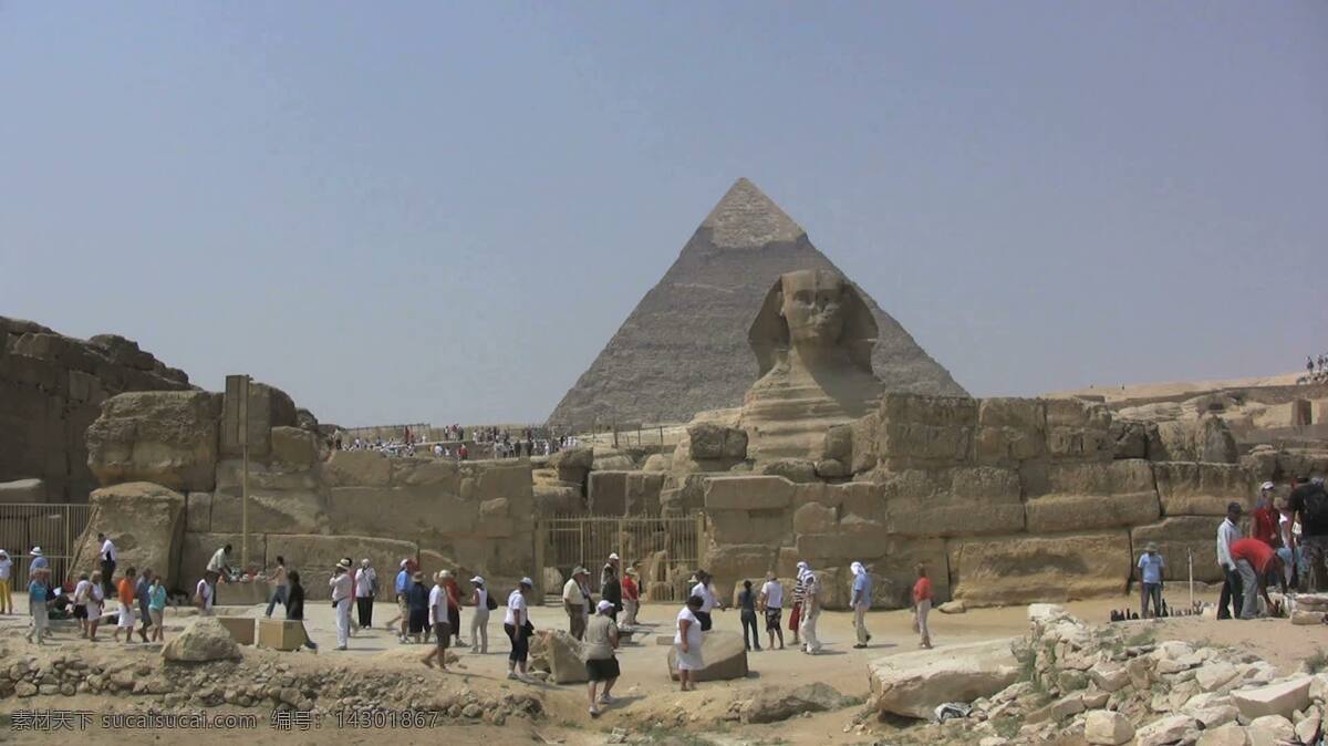 视频免费下载 埃及 狮身人面像 金字塔 股票 视频
