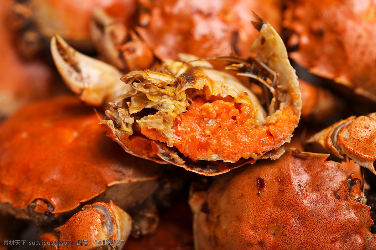 螃蟹蟹黄图片 螃蟹 蟹黄 大闸蟹 河蟹 煮熟的螃蟹 餐饮美食 传统美食