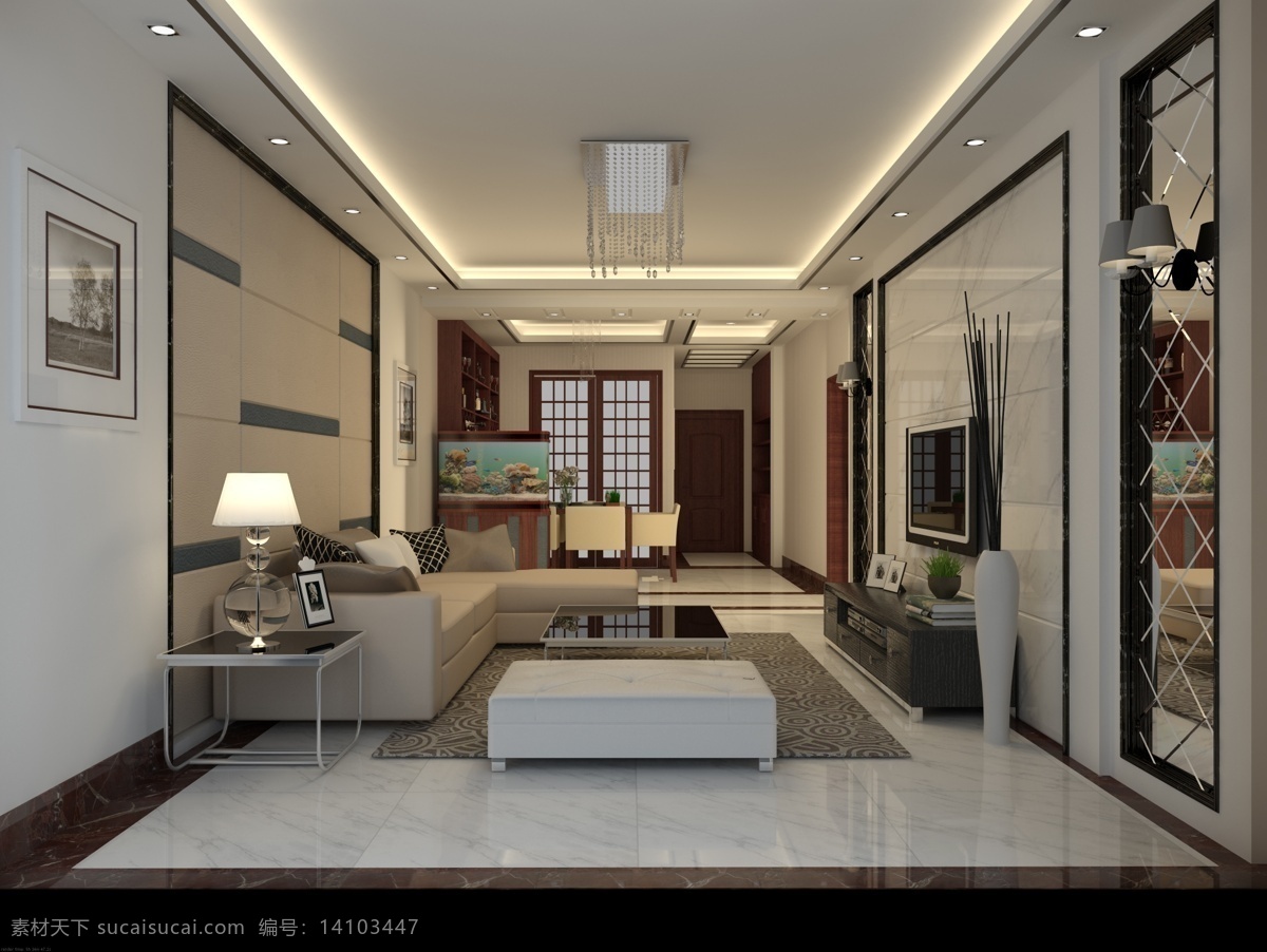 现代 客厅 3d设计 背景墙 现代客厅 设计素材 模板下载 硬包 爵士白 装饰素材