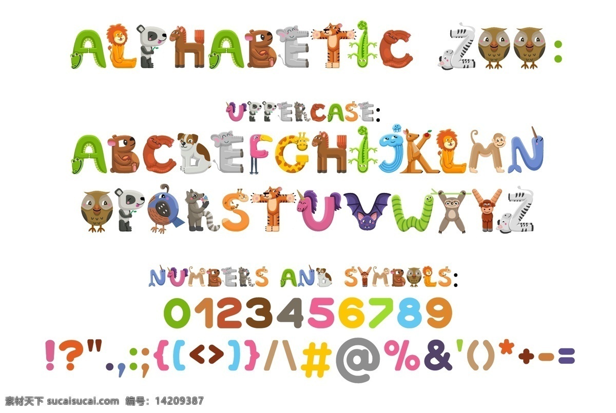 卡通 动物 字母 英文字母设计 创意字体 字体 矢量 英文字体 符号 卡通动物 图标 标签 logo 卡通设计