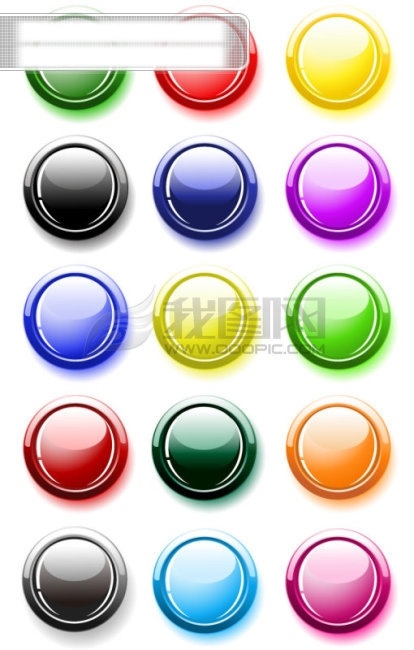 色彩 圆形 水晶 按钮 矢量 格式 图标 其他矢量图