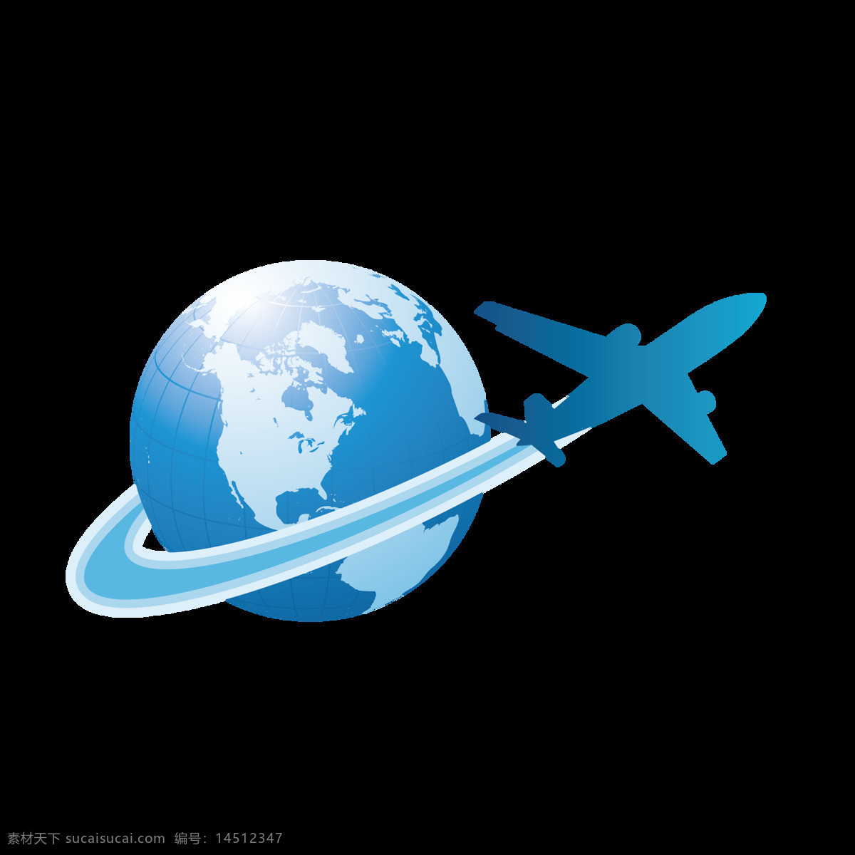 手绘 飞机 地球 元素 png元素 大气 简约 旅行 免抠元素 商务 透明元素
