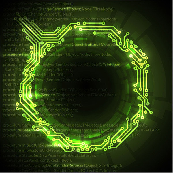绿色 科技 背景 eps格式 电路板图 数码科技背景 字母 矢量 绿色集成线路