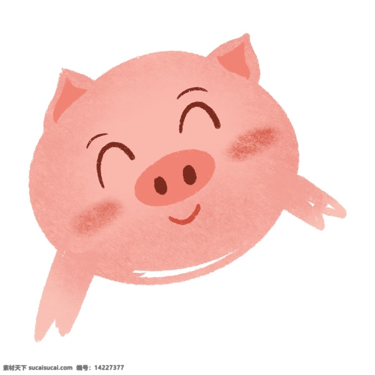 手绘 卡通 小 猪 装饰 小猪 过年 猪年 新年 png元素 免抠元素