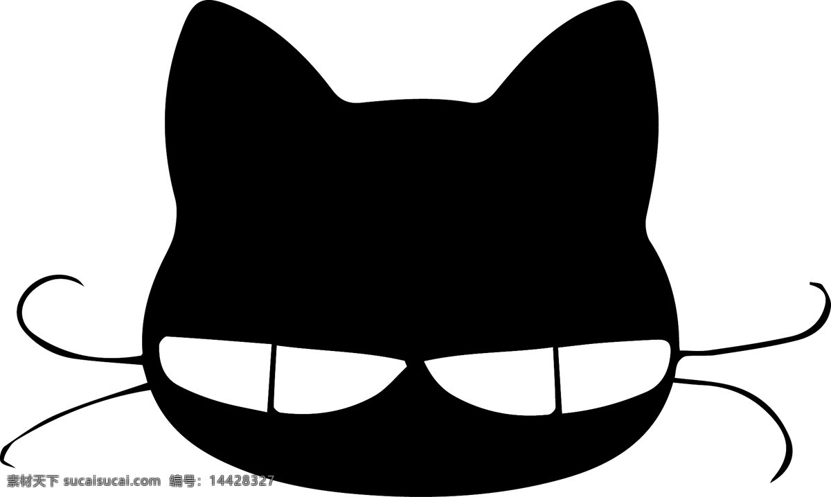 黑色 小猫 头像 黑色小猫 卡通 漫画 矢量 可爱