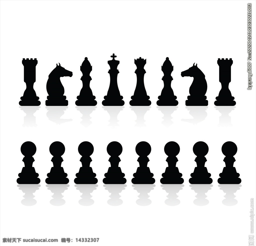 国际象棋 剪影 矢量 棋子 元素 战略