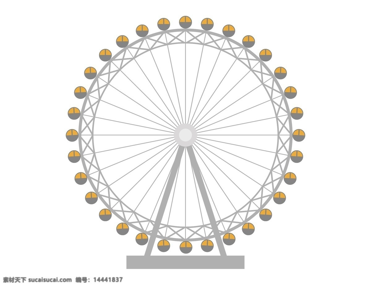 矢量 彩色 摩天轮 元素 手绘 游戏 ai元素 免扣元素