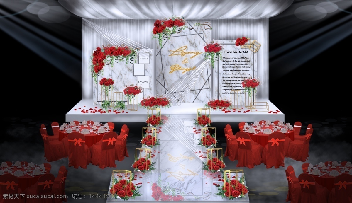 红白色 婚礼 设计图 婚礼设计图 红色婚礼 白色婚礼 韩式婚礼风格 小 场景 参考