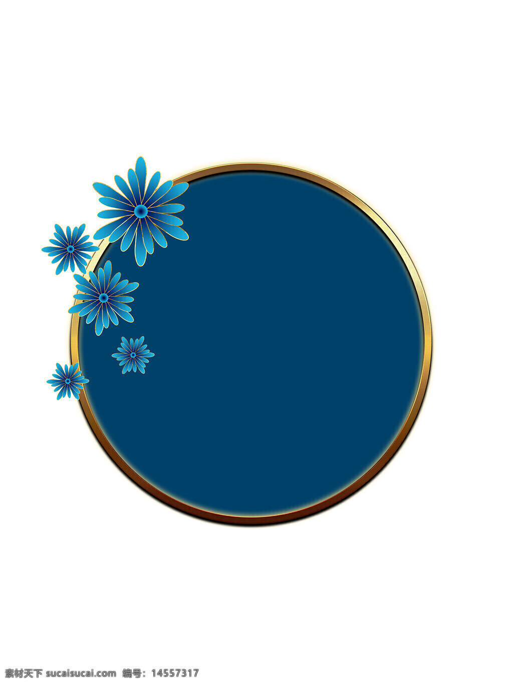 蓝色 花卉 圆背景 花朵 渐变花